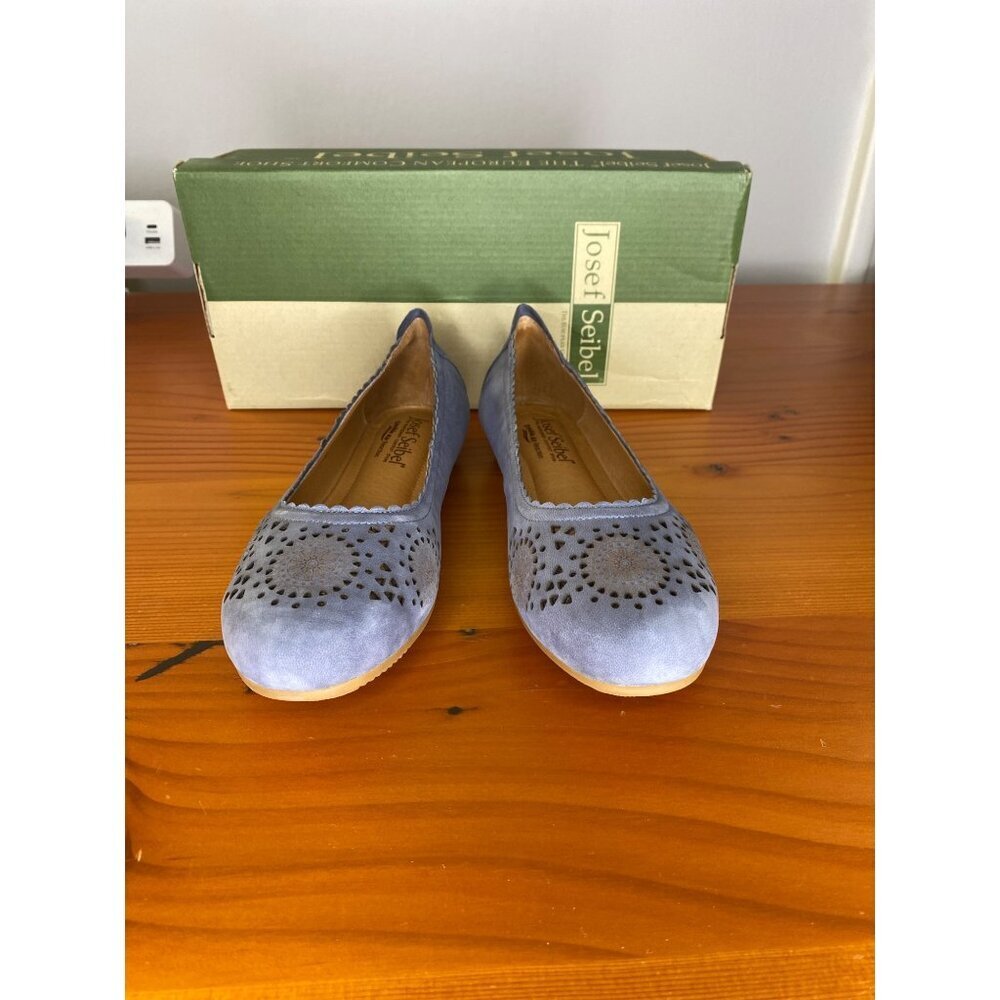 Josef Seibel Womens Pippa 31 Blue Ballet Flats Size 6/37 With Air Padded Insole